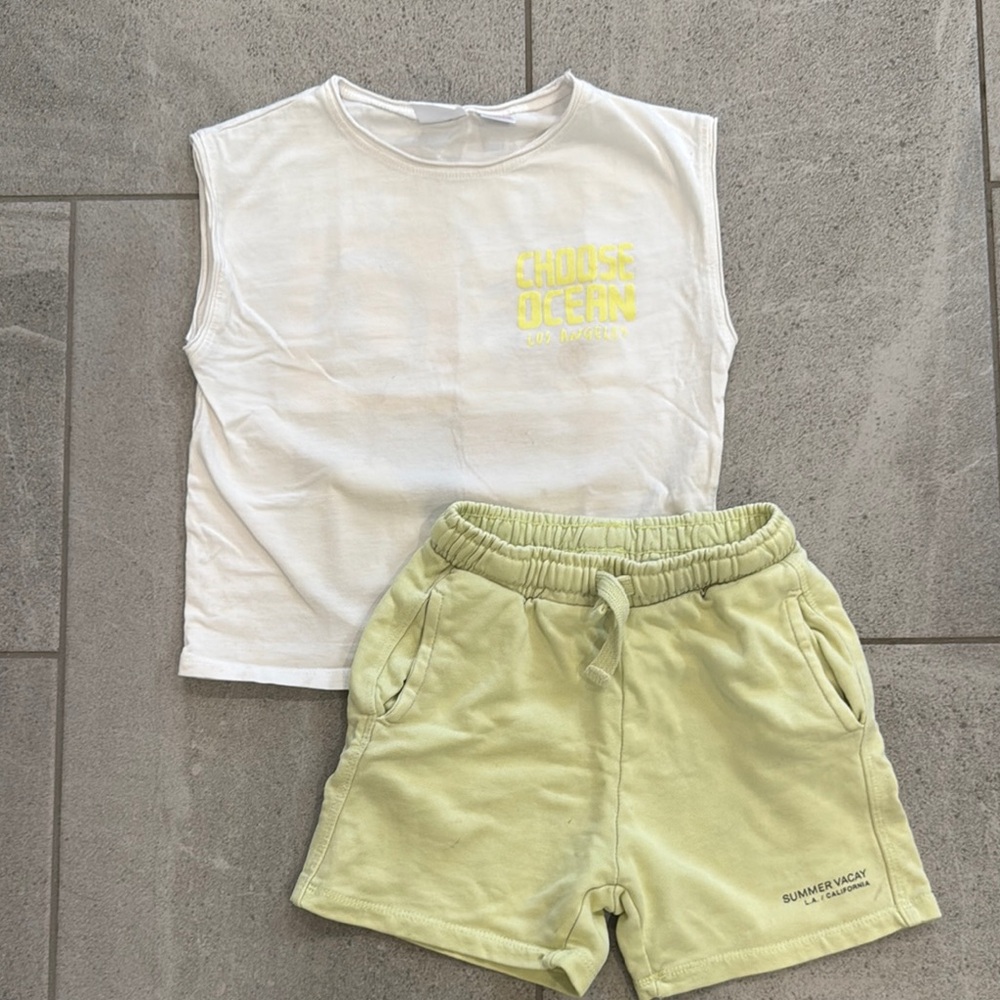 Zara Boys Sleeveless Tee & Shorts Set